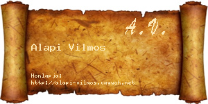 Alapi Vilmos névjegykártya